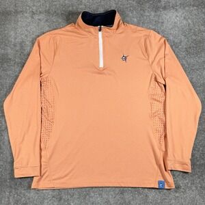 White Water Shirt Men's Large Orange Monterey 1/4 Zip Performance Vented Fishing